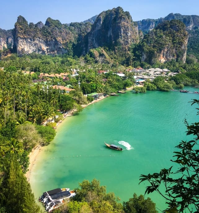 Railay Beach & Limestone Cliffs Aerial View