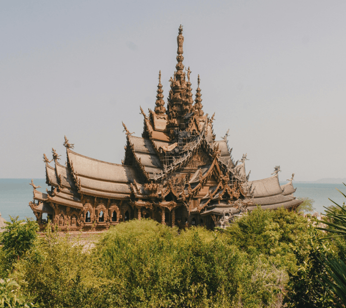 Sanctuary of Truth Seaside Hand-Carved Teak Temple