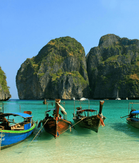 Maya Bay Turquoise Lagoon & Longtail Boats